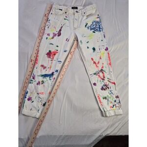 POLO RALPH LAUREN Girls Jeans SIZE 12 ASTOR SLIM Boyfriend Paint Splatter Nwot
